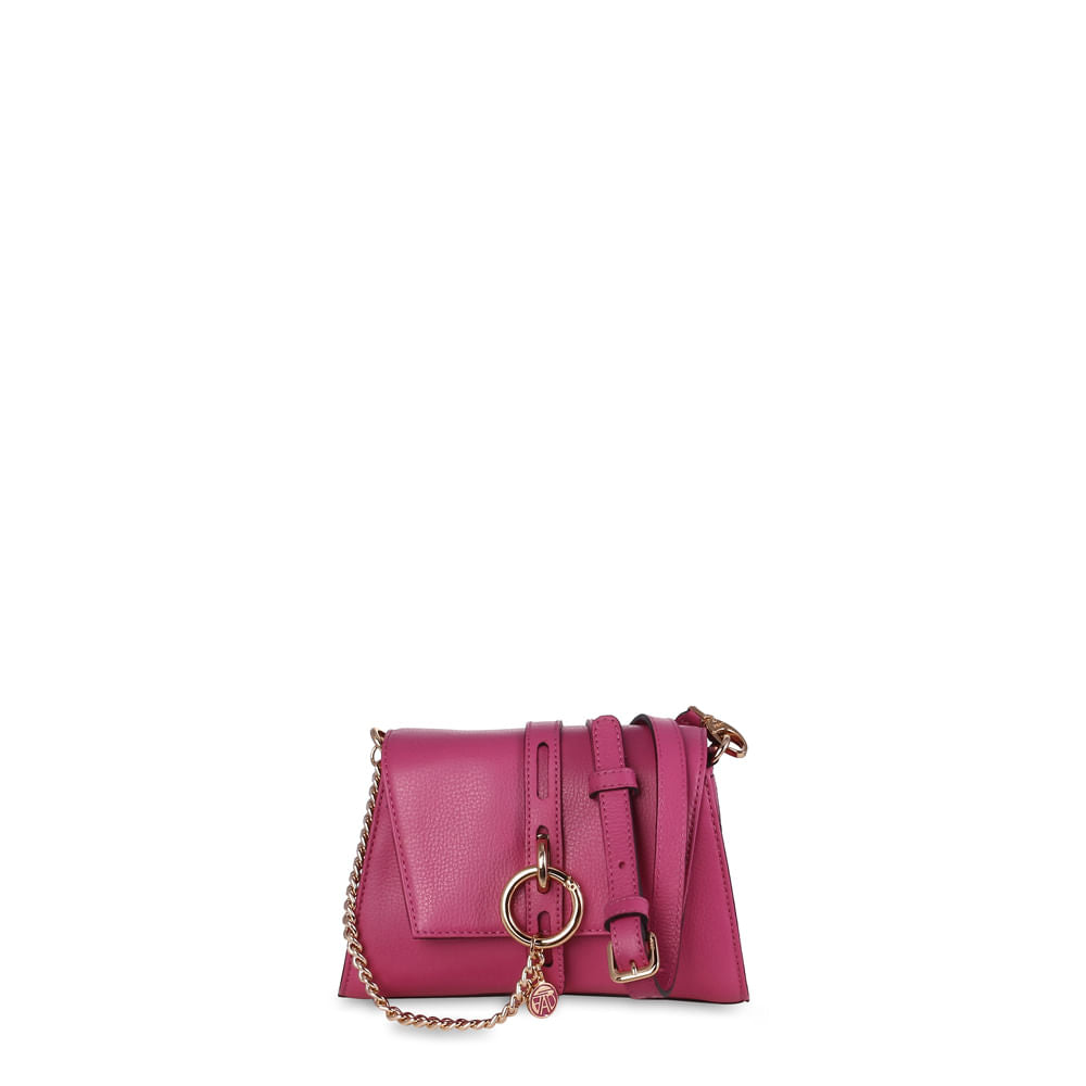 Mini Bag Rosa em Couro