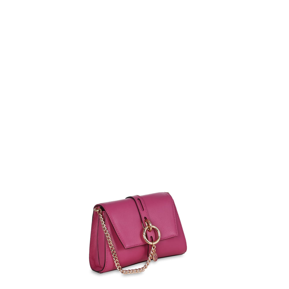 Mini Bag Rosa em Couro