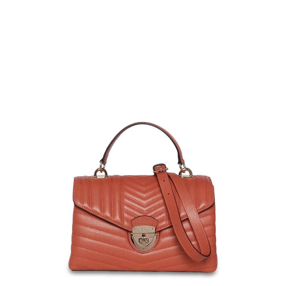 Bolsa bordada em couro