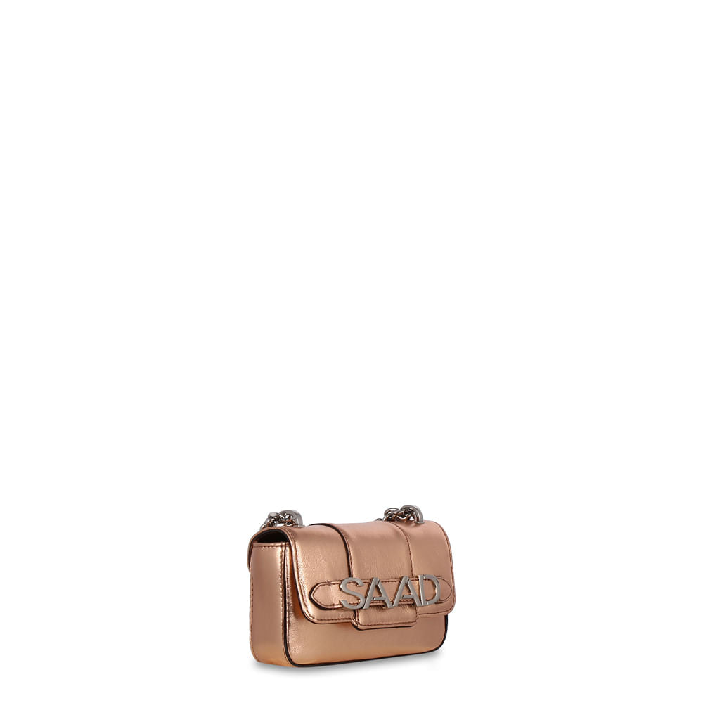 Bolsa  mini em couro metalizada