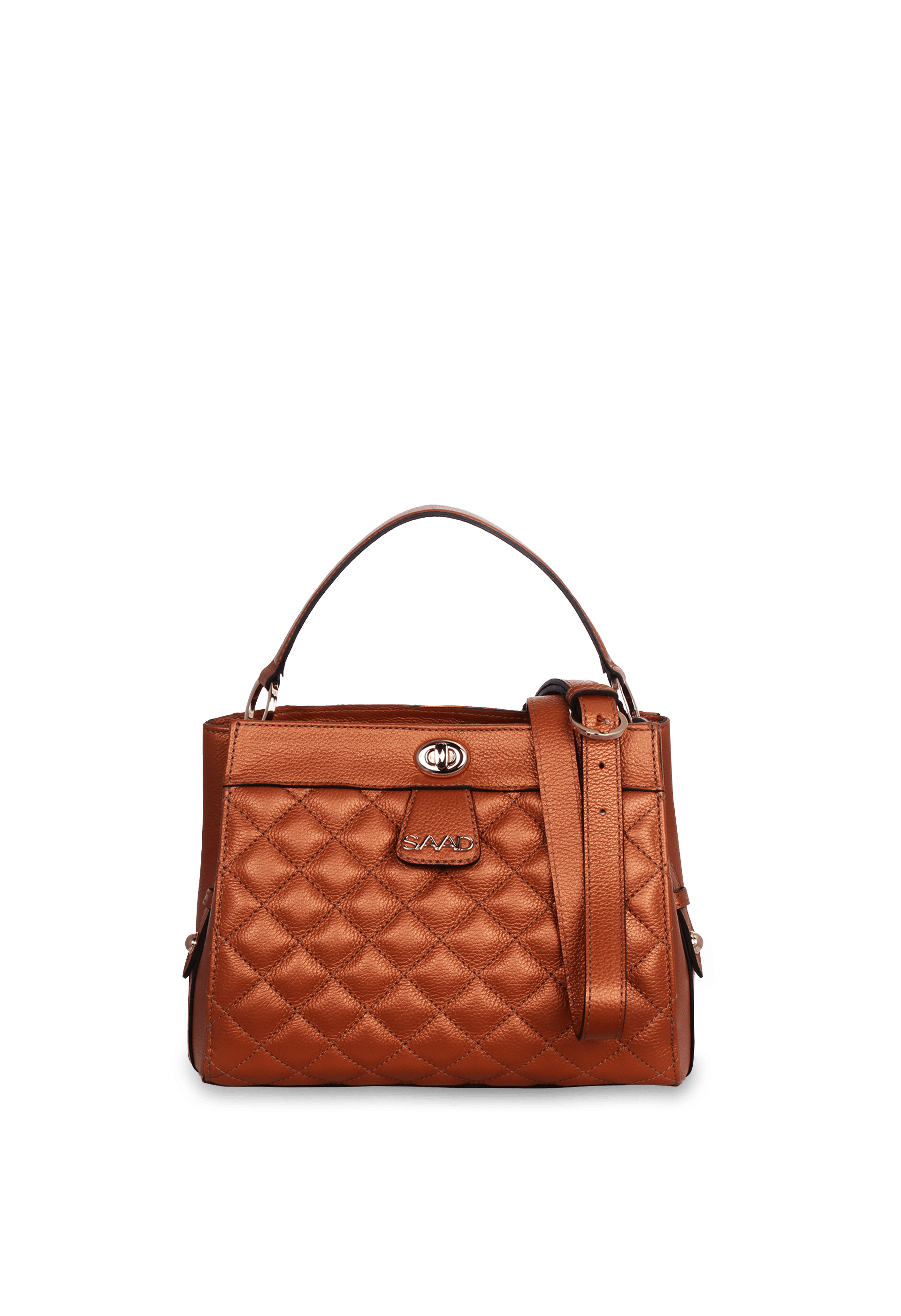 Bolsa Matelassê em Couro Perolado