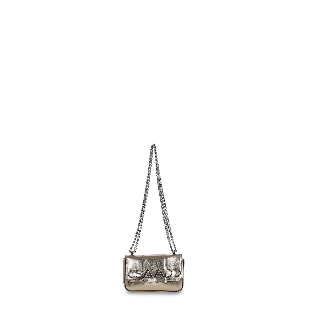 Bolsa Mini em Couro Metalizado