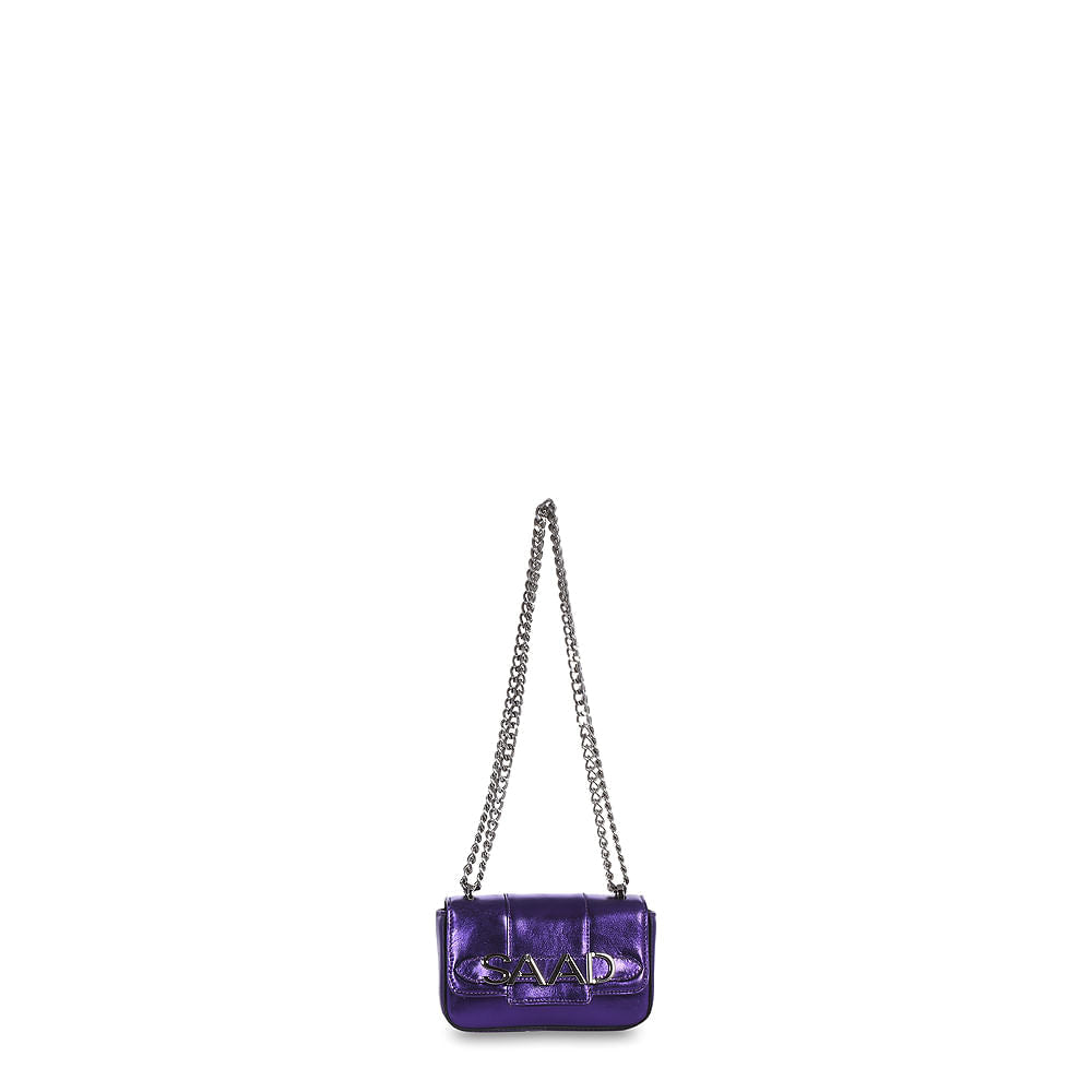 Bolsa Mini em Couro Metalizado