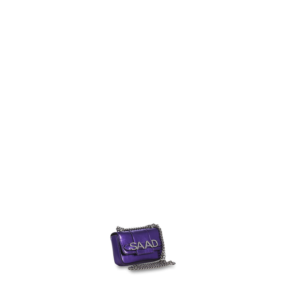 Bolsa Mini em Couro Metalizado