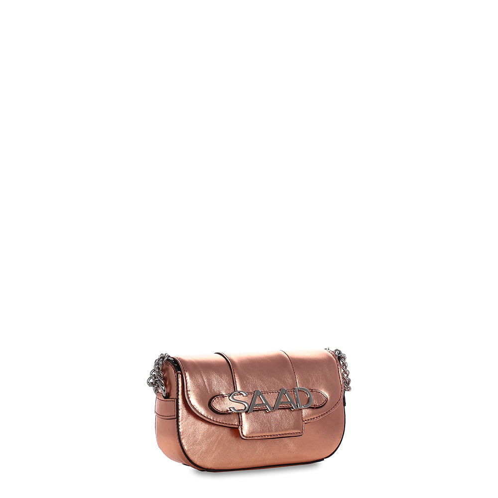Bolsa  Mini em Couro  Metalizado