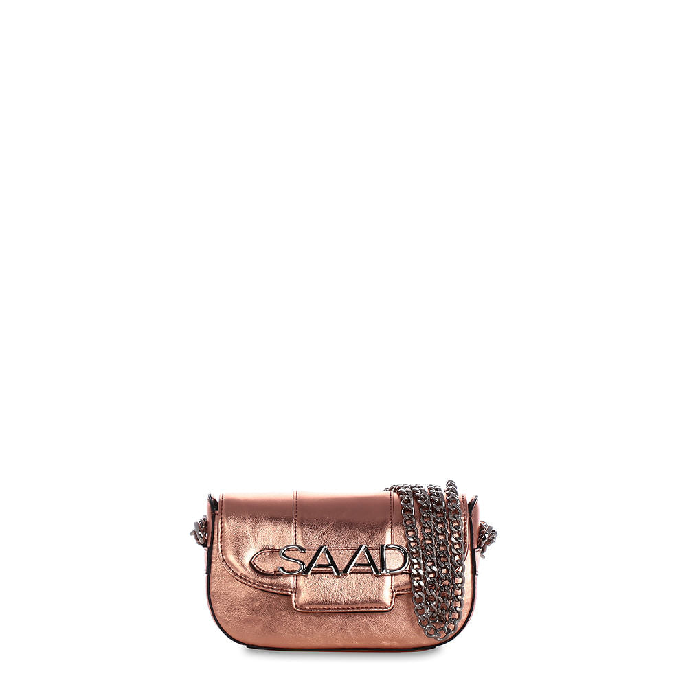 Bolsa  Mini em Couro  Metalizado