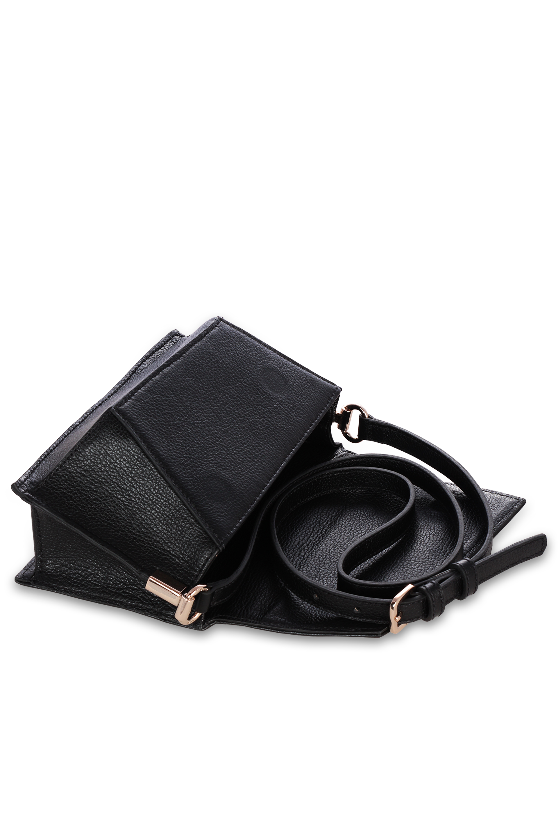 242-BL2155 - Bolsa Geométrica em Couro