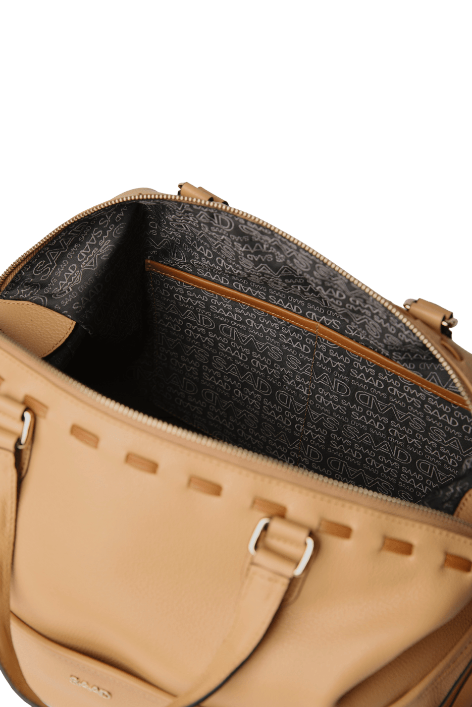 BL2194 - BOLSA DE COURO FLOATER PESPONTO BICOLOR