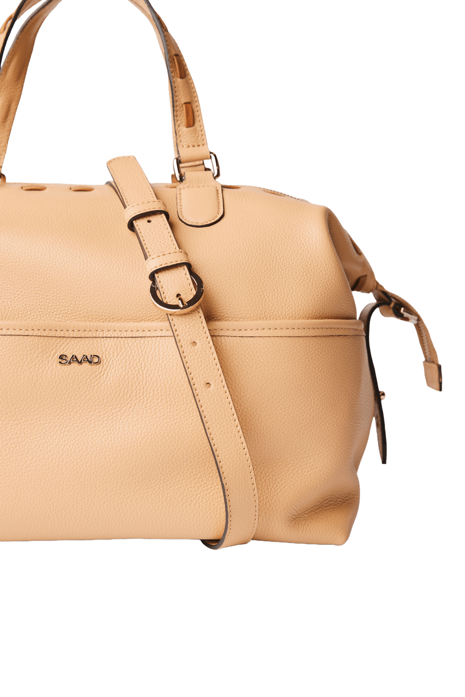 BL2194 - BOLSA DE COURO FLOATER PESPONTO BICOLOR