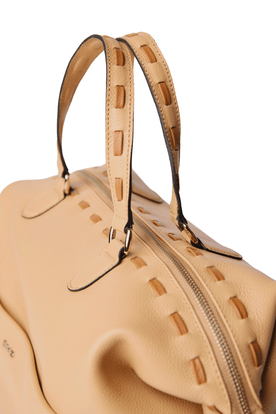 BL2194 - BOLSA DE COURO FLOATER PESPONTO BICOLOR