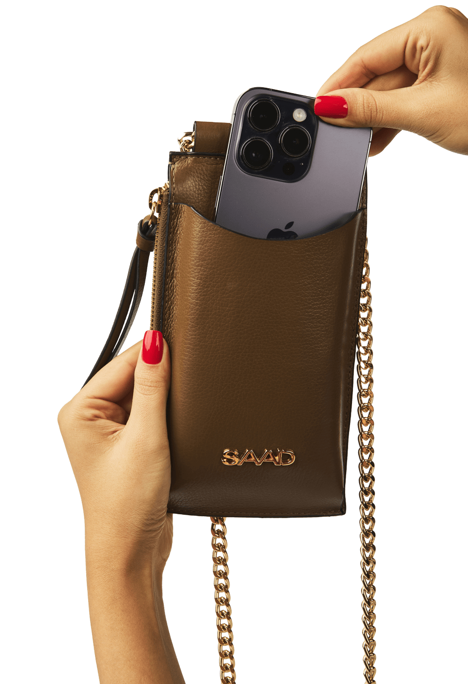 Mini Bolsa Celular em Couro