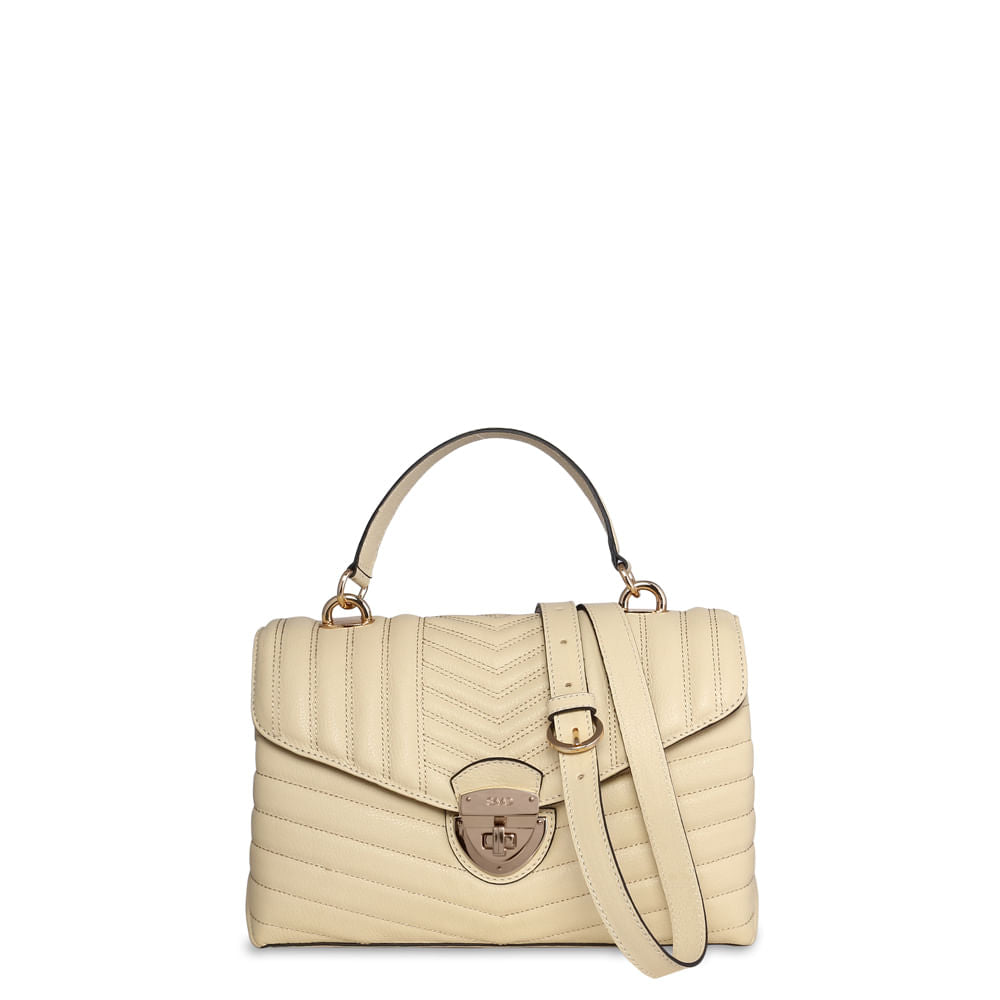Bolsa bordada em couro