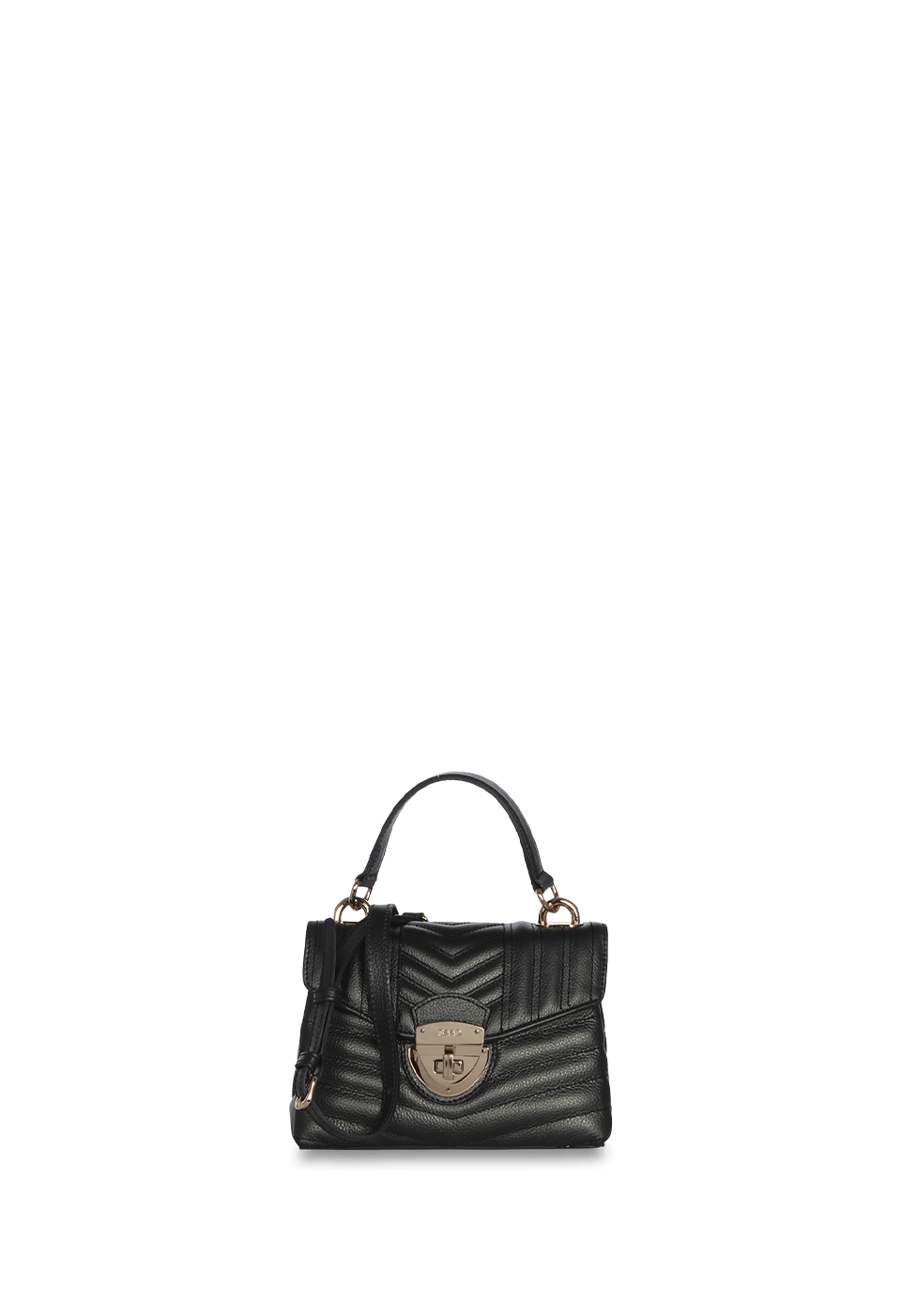 Bolsa Bordada Mini em Couro Perolado